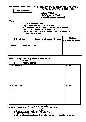 Kỳ thi chọn học sinh giỏi tỉnh giải toán trên máy tính cầm tay năm học 2015 2016 - Môn Thi Toán 9